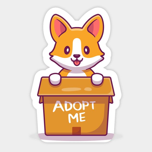 Cute Dog In Box (2) Sticker by Catalyst Labs